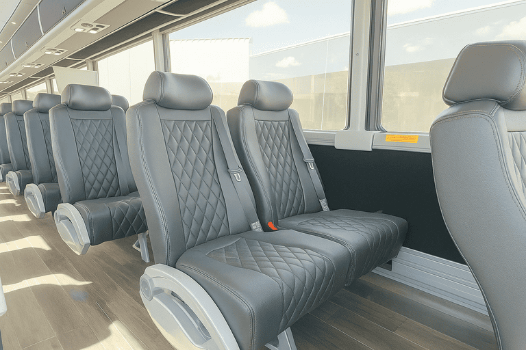 interior of El Paso Coach Bus Service charter bus